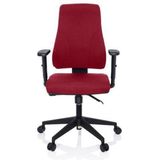 hjh OFFICE 810016 Professionele bureaustoel Mathes, stof, rood, draaistoel, ergonomisch, rugleuning en armleuningen, in hoogte verstelbaar, 113 x 65 x 60 cm