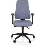 hjh OFFICE 810018 Professionele bureaustoel Mathes stof grijs draaistoel ergonomisch, rugleuning & armleuningen in hoogte verstelbaar