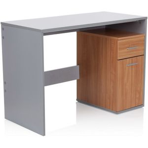 hjh OFFICE Basix 705111 bureau met lade en deur, 105 x 50 x 75 cm, beuken