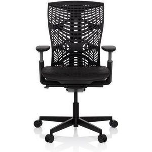 hjh OFFICE 640512 Professionele bureaustoel, SKOPE TPE, zwart, ergonomische bureaustoel, flexibele rugleuning, zitdiepte en armleuningen verstelbaar