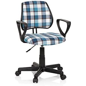 hjh OFFICE KIDDY 725109 Bureaustoel voor kinderen CD Square blauw / wit met in hoogte verstelbare rugleuning