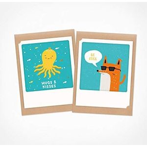 PICKMOTION Vouwkaarten met envelop, handgemaakte illustraties in Berlijn – verjaardagen, felicitaties, bruiloften