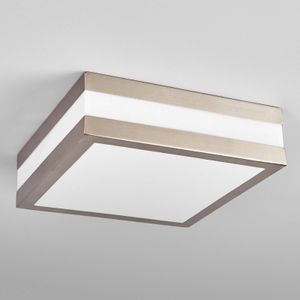 Lindby - plafondlamp - 2 lichts - roestvrij staal, kunststof - H: 8.5 cm - E27 - roestvrij staal, wit