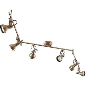 Lindby - plafondlamp - 6lichts - Metaal - H: 18 cm - GU10 - antiek messing