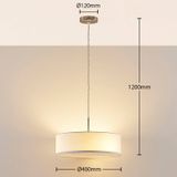 Lindby - Hanglamp - 1licht - Stof, metaal - H: 12 cm - E27 - wit, mat nikkel