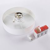 Lindby plafondlamp 3lichts Stof, metaal H: 17 E27 wit, mat nikkel
