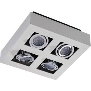 Arcchio spot Vince, 25 x cm, 4-lamps, wit/chroom, GU10 VINCE Arcchio, dimbaar, wit / opaal, Hal, Aluminium, Modern, buitenspot