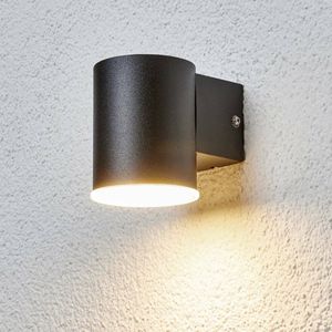 Lindby - LED wandlamp buiten - 1licht - roestvrij staal, kunststof - H: 9.9 cm - zwart - Inclusief lichtbron