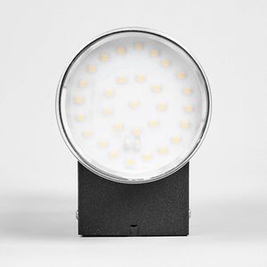Lindby - LED Wandlamp Buiten - 2 Lichts - Roestvrij Staa - Kunststof - H: 14.6 cm - Zwart