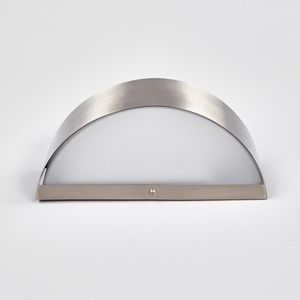 Lindby - LED wandlamp buiten - 1licht - roestvrij staal, polycarbonaat - H: 6.6 cm - roestvrij staal, wit gesatineerd - Inclusief lichtbron
