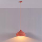 Lindby - Hanglamp - 1licht - Beto - Metaal - H: 17 cm - E27 - Terracotta