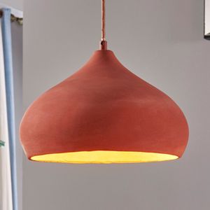 Lindby - Hanglamp - 1licht - Beto - Metaal - H: 17 cm - E27 - Terracotta