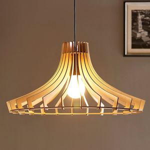 Lindby Hanglamp 'Bela' (scandinavisch) in Hout licht uit hout o.a. voor woon-/ eetkamer - Houten hanglamp, hanglamp hout, pendellamp