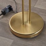 Lindby - Yveta - Vloerlamp - Messing - Dimbaar, 183cm, LED met Leeslampje