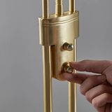 Lindby - Yveta - Vloerlamp - Messing - Dimbaar, 183cm, LED met Leeslampje