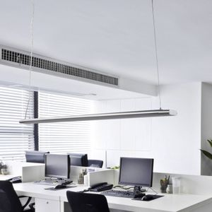 Arcchio LED hanglamp Vinca, lengte 120 cm, wit/zilver