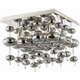 Lindby - hanglamp - 4 lichts - metaal, glas - H: 42 cm - G9 - chroom, rook