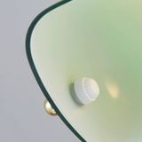 Lindby Bureaulamp - 1 Licht - Metaal Glas - H: 39 cm - E27 - Messing Groen