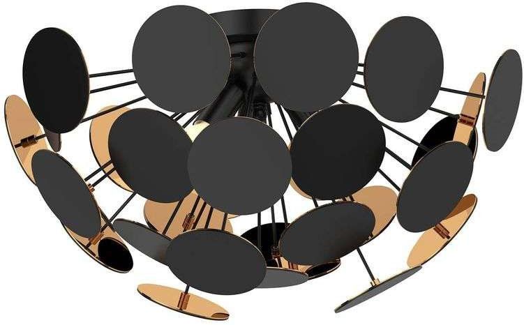 Lindby - Kinan - Plafondlamp - Zwart - Dimbaar - Modern - Kunststof