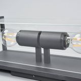 Lucande - Wandlamp buiten - 2 lichts - aluminium, glas - H: 40 cm - E27 - donkergrijs, transparant