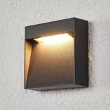 Lucande - LED Wandlamp Buiten - 1licht - Aluminiu - Polycarbonaat - H: 9.5 cm - Donkergrijs