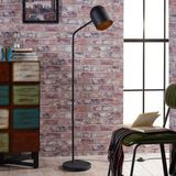 Lindby - Morik - Vloerlamp - Zwart/Goud - Leeslamp