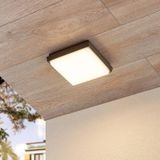 Lucande - LED plafondlamp - polycarbonaat, drukgegoten aluminium - H: 4.5 cm - wit, donkergrijs