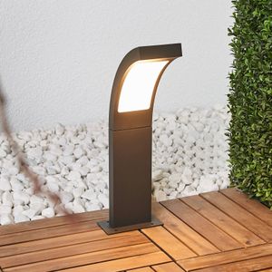 Lucande - LED Buitenlamp - 1licht - Aluminiu - Kunststof - H: 40 cm - Grafietgrij - Opaalwit
