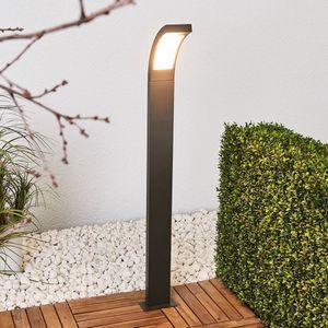 Lucande - LED Buitenlamp - 1licht - Aluminiu - Kunststof - H: 100 cm - Grafietgrij - Opaalwit
