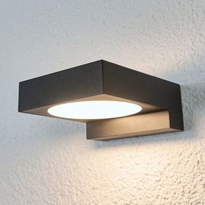 Arcchio - LED wandlamp buiten - 1licht - aluminium, polycarbonaat - H: 5.2 cm - zwart, wit - Inclusief lichtbron