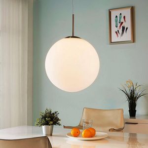 Lindby - Hanglamp - 1licht - Gla - Metaal - E27 - Wi - Gesatineerd Nikkel