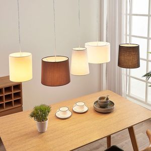 Lindby Textiele hanglamp Hermina, 5.lamps