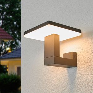 Lucande LED wandlamp buiten 'Olesia' (modern) in Alu uit aluminium, inclusief lichtbron - buitenwandlamp