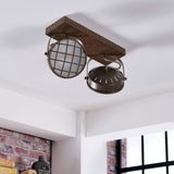 Lindby - Tamin 2 - Plafondlamp - Roest/Wit - Met LED Lampen