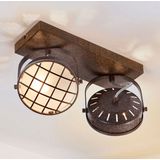 Lindby - Tamin 2 - Plafondlamp - Roest/Wit - Met LED Lampen