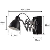 Lindby - wandlamp - 1licht - metaal - H: 22 cm - E14 - zwart