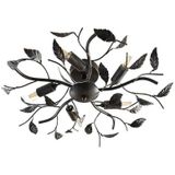 Lindby - Yos Plafondlamp Zwart-Goud - Organisch Ontwerp met Bladdetails