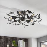 Lindby - Yos Plafondlamp Zwart-Goud - Organisch Ontwerp met Bladdetails