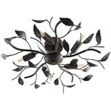 Lindby - Yos Plafondlamp Zwart-Goud - Organisch Ontwerp met Bladdetails