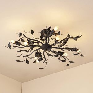 Lindby - Yos 8 - Plafondlamp - Zwart-Goud