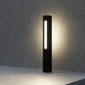 Lucande - LED Buitenlamp - 1licht - Aluminiu - Polycarbonaat - H: 40 cm - Donkergrij - Wit