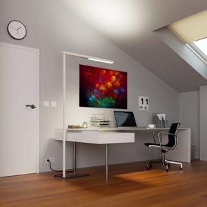 Vloerlamp Tamilo Arcchio, wit / opaal, Werkkamer / Kantoor, Aluminium, Modern