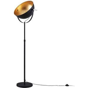 Lindby - vloerlamp - 1licht - metaal - H: 165 cm - E27 - zwart, goud