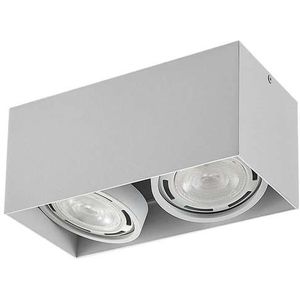 Arcchio plafondspot Mabel, 2-lamps, 27 cm, wit, GU10 Mabel Arcchio, dimbaar, wit / opaal, Keuken, Aluminium, Modern, buitenspot