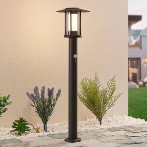 Lindby LED tuinpadverlichting Gregory donkergrijs sensor