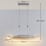 Lucande - Hanglampen- met dimmer - 1licht - metaal, kunststof - zilver - Inclusief lichtbron