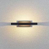 Lindby - LED wandlamp buiten - 1licht - aluminium, glas - H: 5.4 cm - donkergrijs - Inclusief lichtbron