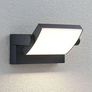Lindby LED buitenwandlamp Sherin, grijs, aluminium, IP54