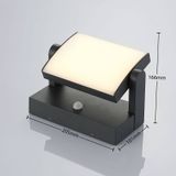 Lindby LED buitenwandlamp Sherin, draaibaar, bewegingsmelder