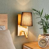 Wandleuchte, Wandlampe Innen 'Aiden' aus Textil für Wohnzimmer & Esszimmer von Lindby